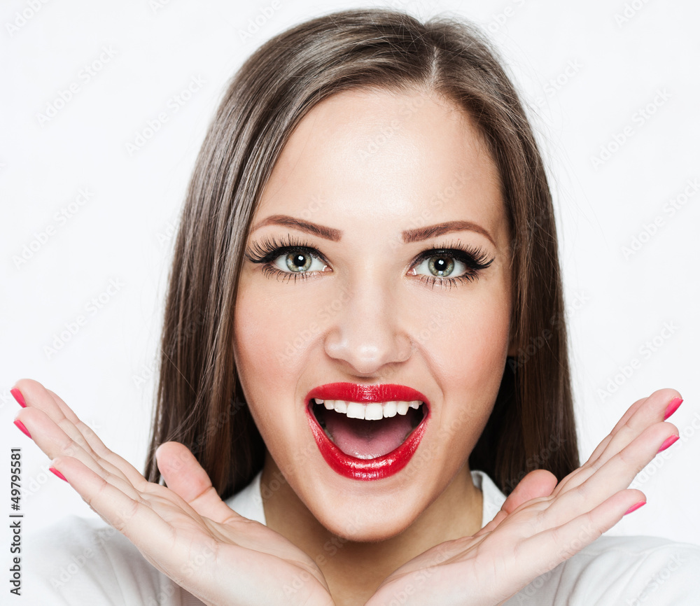 happy young smiling woman happy young smiling woman