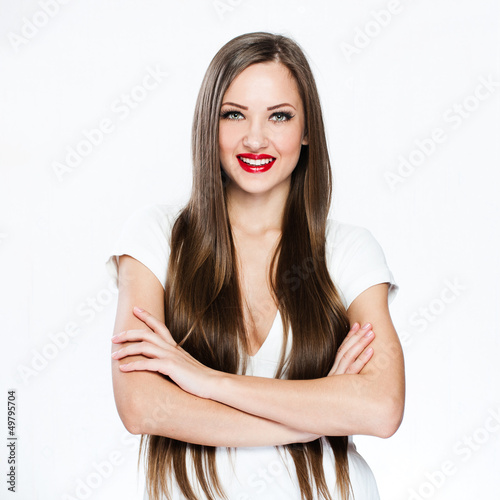 happy young smiling woman