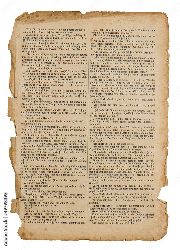 Fototapeta premium antique book page isolated on white