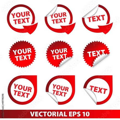 Set of vector stickers and adhesive