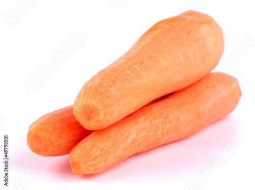 fresh carrots isolated on white background