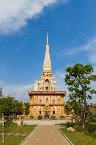 golden temple named Wat Chalong located in Phuket Thailand
