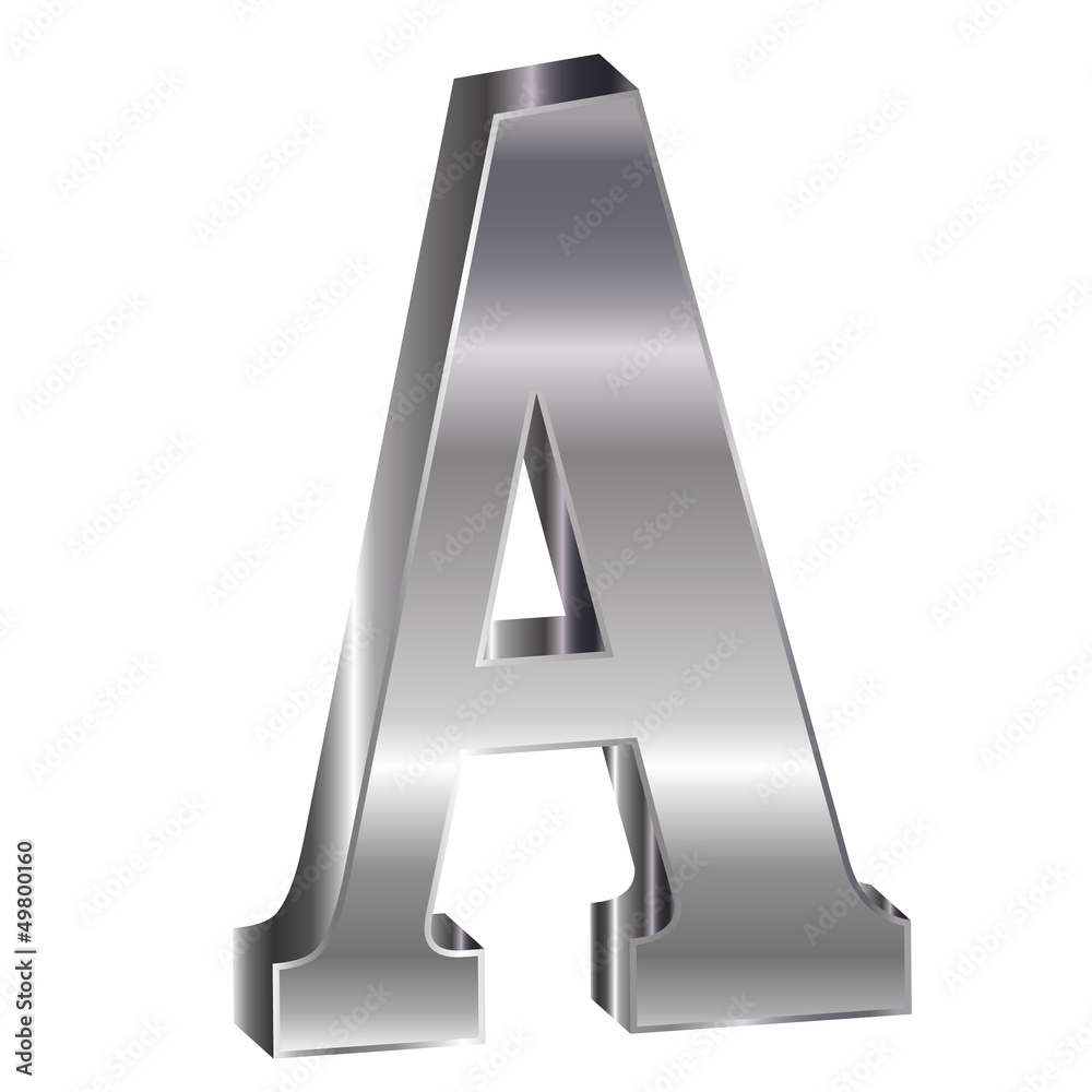 A アルファベット 銀 3D A アルファベット 銀 3D