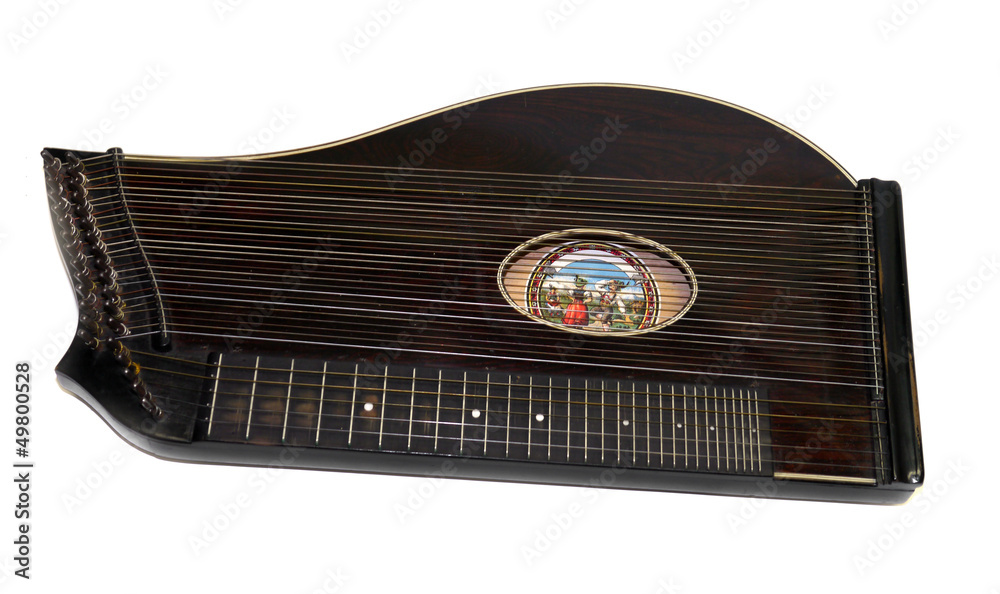 Fototapeta premium alte antike Zither, Saiteninstrument um 1920