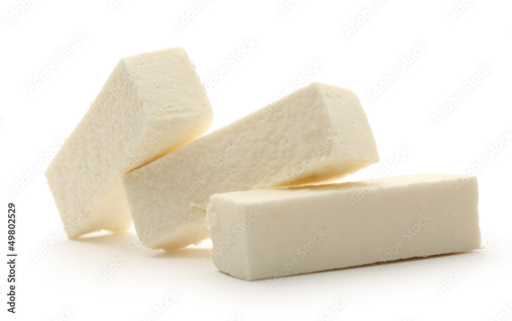 White marshmallow sticks on white