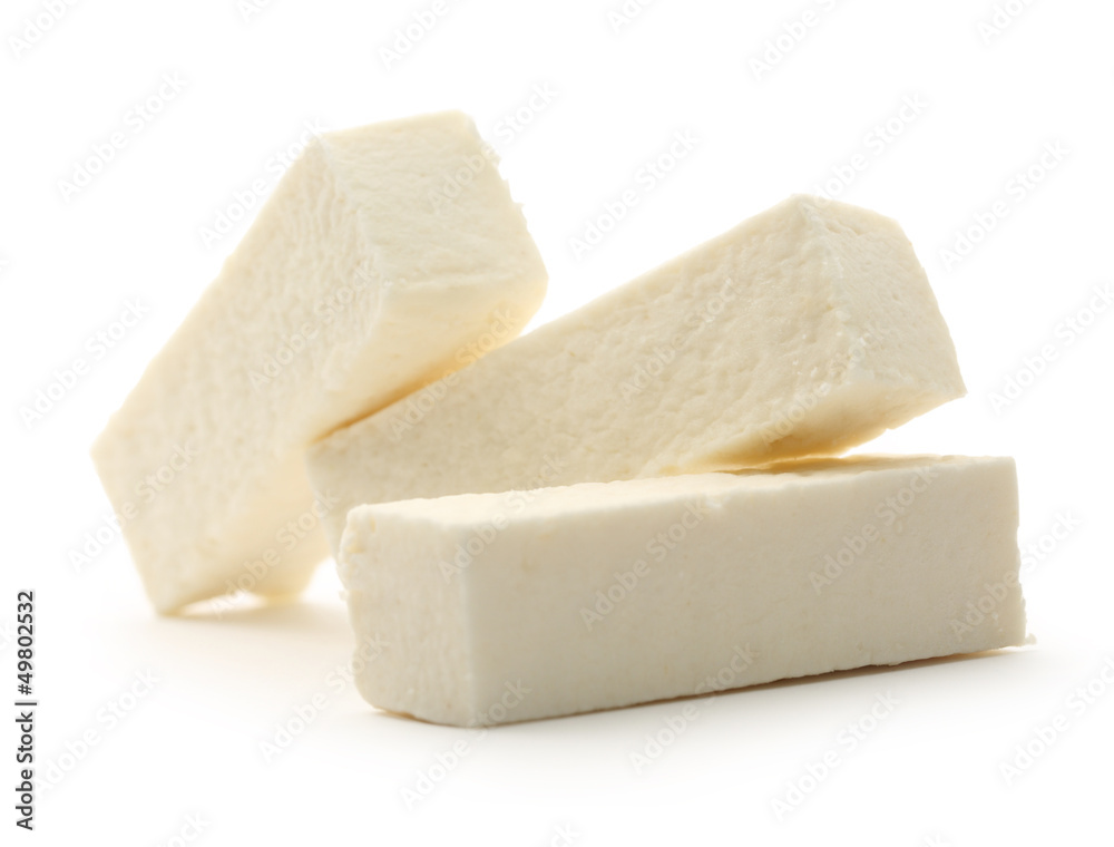 White marshmallow sticks on white
