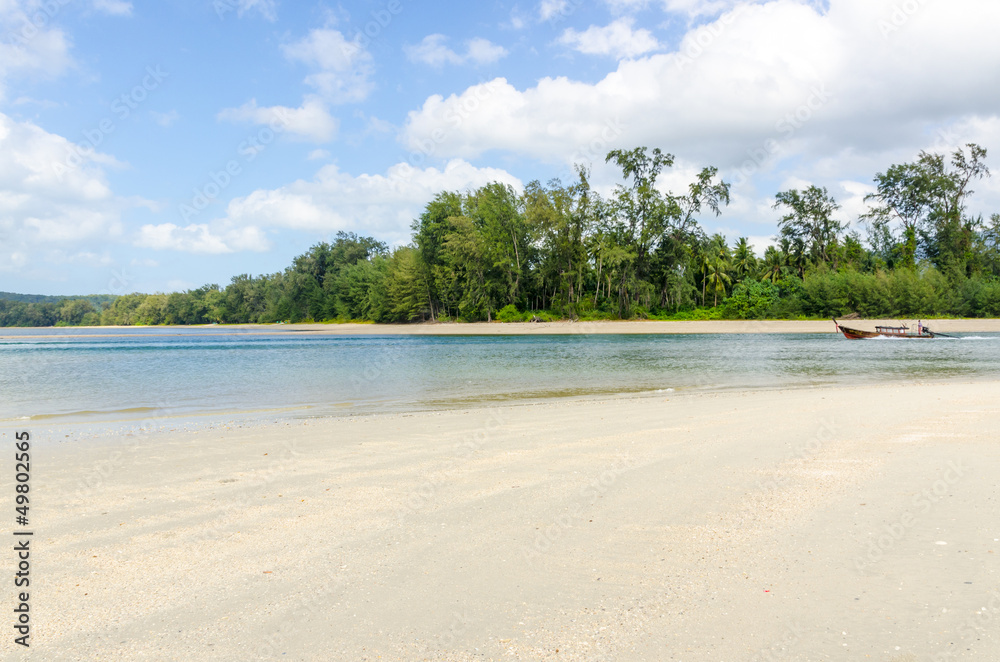 Sandy beach on the ocean in Thailand Sandy beach on the ocean in Thailand