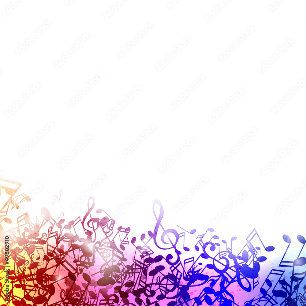 Fototapeta premium Vector Background with Colorful Musicnotes