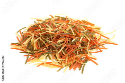 Colored Italian pasta (vermicelli)