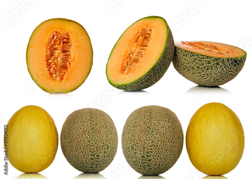 fresh melon over a white backround