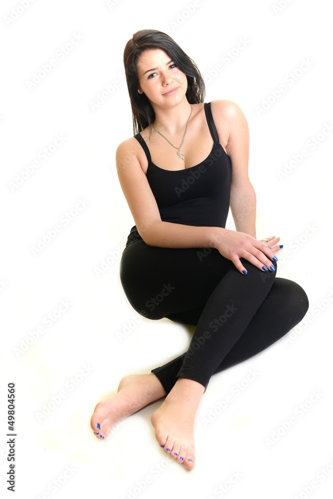 Belle femme sourire isolé sur un fond blanc Belle femme sourire isolé sur un fond blanc