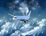 Airplane in the storm