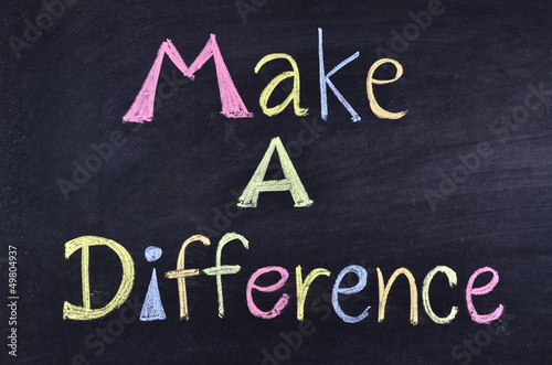 "make a difference" handwritten on blackboard