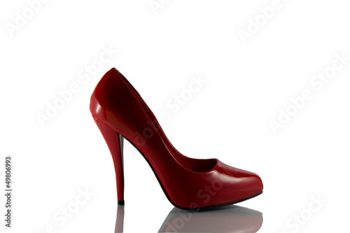 Red shoe on a white background
