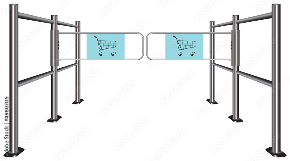Turnstile for shopping carts Turnstile for shopping carts