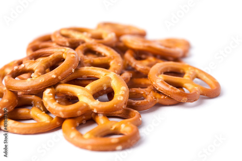 Cookies pretzels on a white background