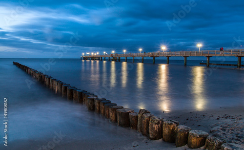 Seebrücke Ostsee Kühlungsborn - Blaue Stunde (pier) - Lichter Langzeitbelichtung