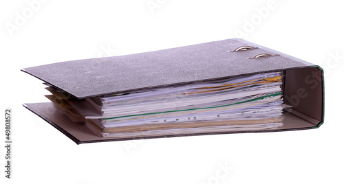 binder with lot of papers