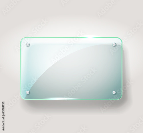 Glass advertising board. Template for a text