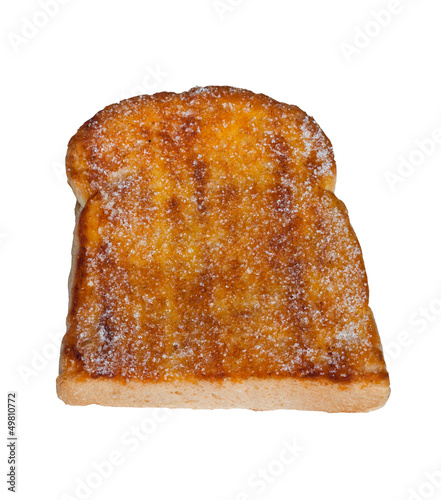 Canvas Print Toasted bread with butter and strew with sugar.