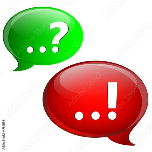 Question and answer marks with speech bubbles