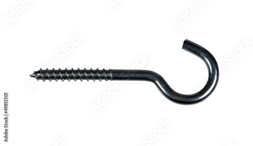 Steel hook with wood carving