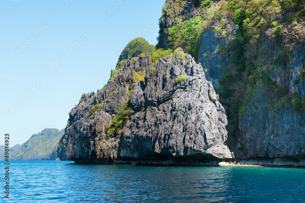 Beautiful landscape of rocky island near Palawan, Philippines
