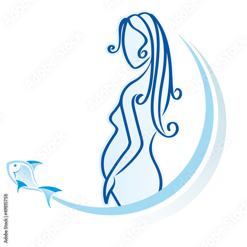 pregnant woman blue