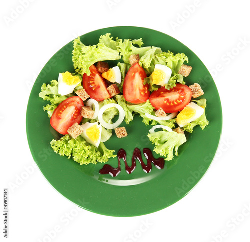 Fresh mixed salad with eggs, tomato, salad leaves and other