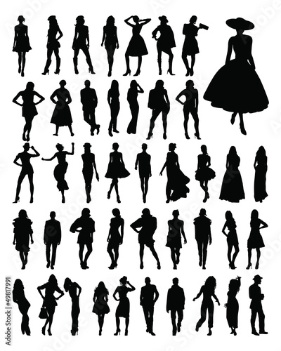 Silhouettes of fashion-vector