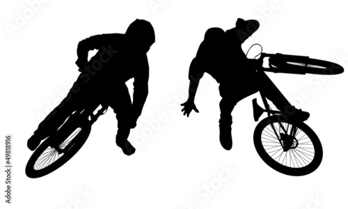 Action bike silhouettes