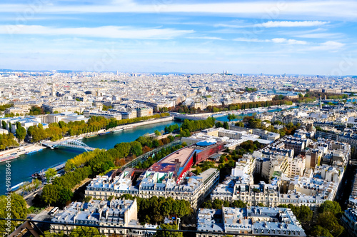 Aerial view from top of Eiffel Tower. © tammykayphoto