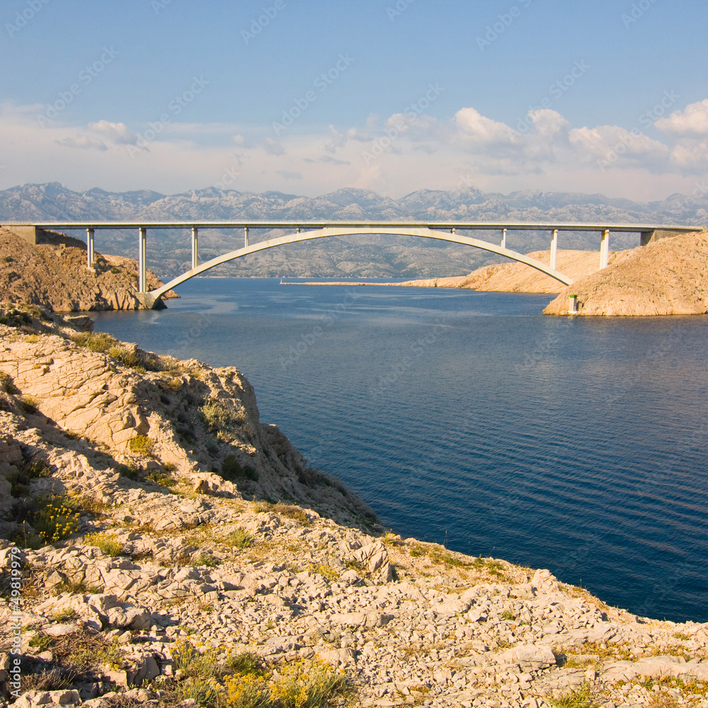 Naklejka premium Bridge, Pag Island, Croatia
