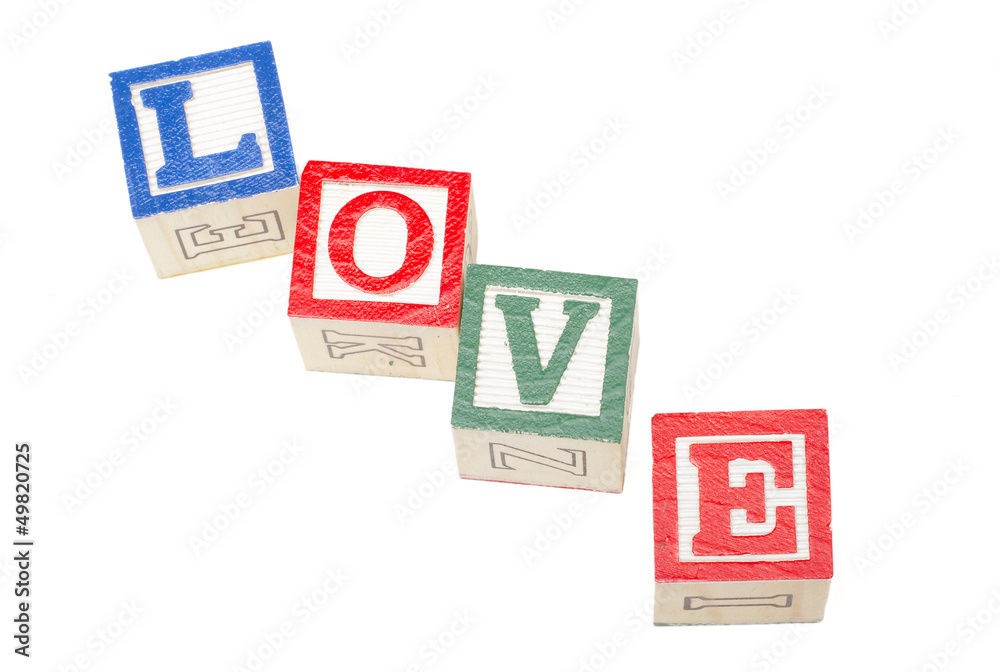 Love Blocks Isolated on White Love Blocks Isolated on White