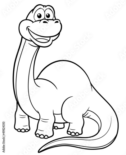 Fototapeta Naklejka Na Ścianę i Meble -  illustration of Cartoon dinosaur - Coloring book