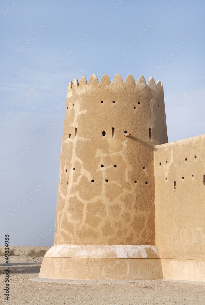 Beautiful western tower of Zubarah fort, Qatar Beautiful western tower of Zubarah fort, Qatar