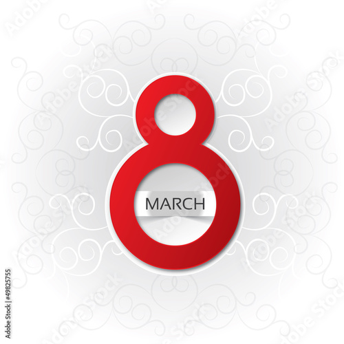 8 march Women's Day card with pattern.