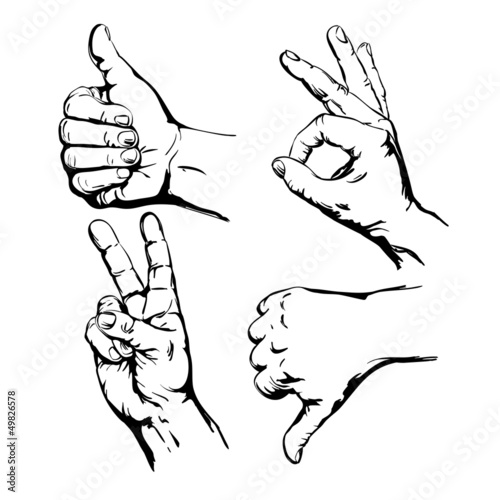 Set of  Symbol Hands. Vector Illustration