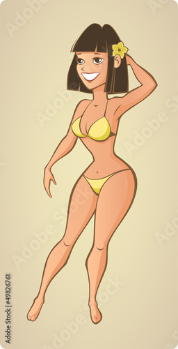 Beautiful summer beach woman