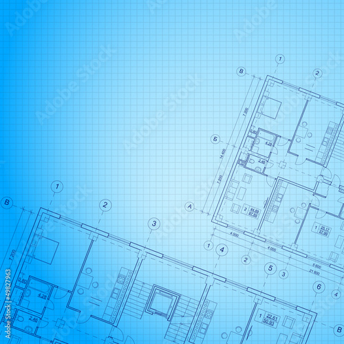 Architectural blue background.