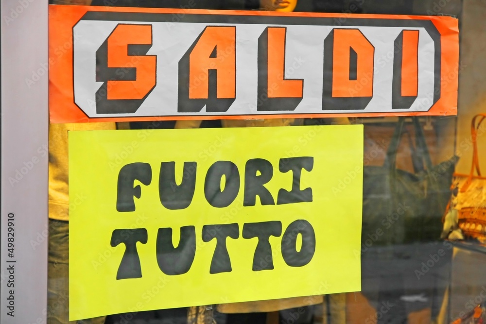 written in Italian and Balances everything out during the sale i