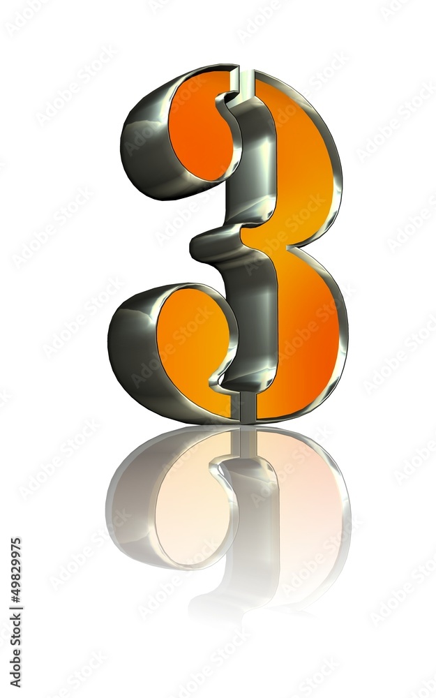 3d golden sign 3 3d golden sign 3