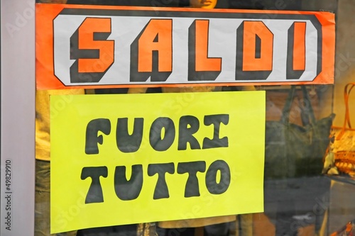 written in Italian and Balances everything out during the sale i