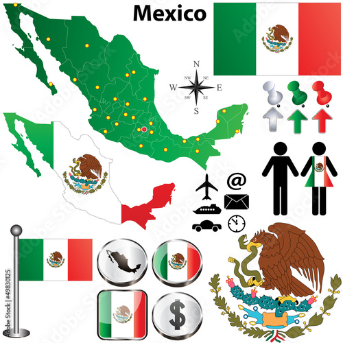 Mexico map with regions