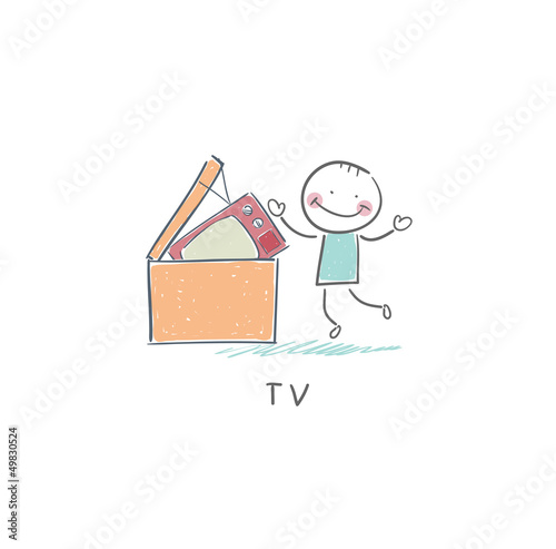 Man throws garbage on TV