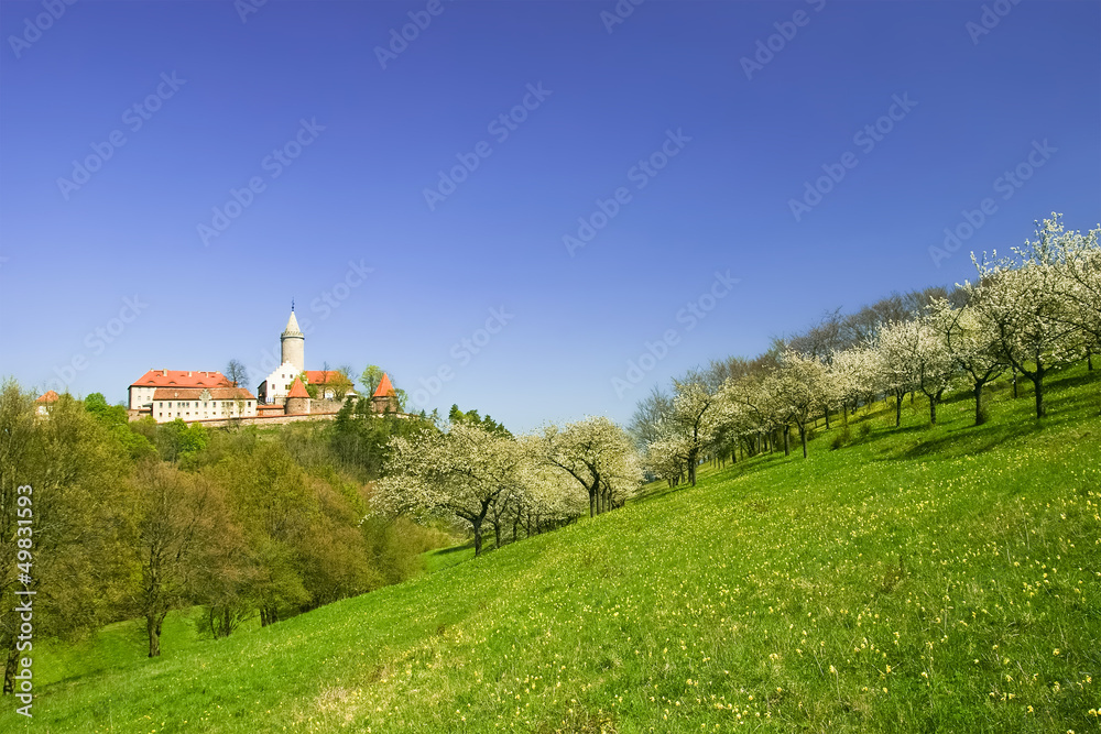 Leuchtenburg in the spring, Kahla, Jena, Frühling Leuchtenburg in the spring, Kahla, Jena, Frühling