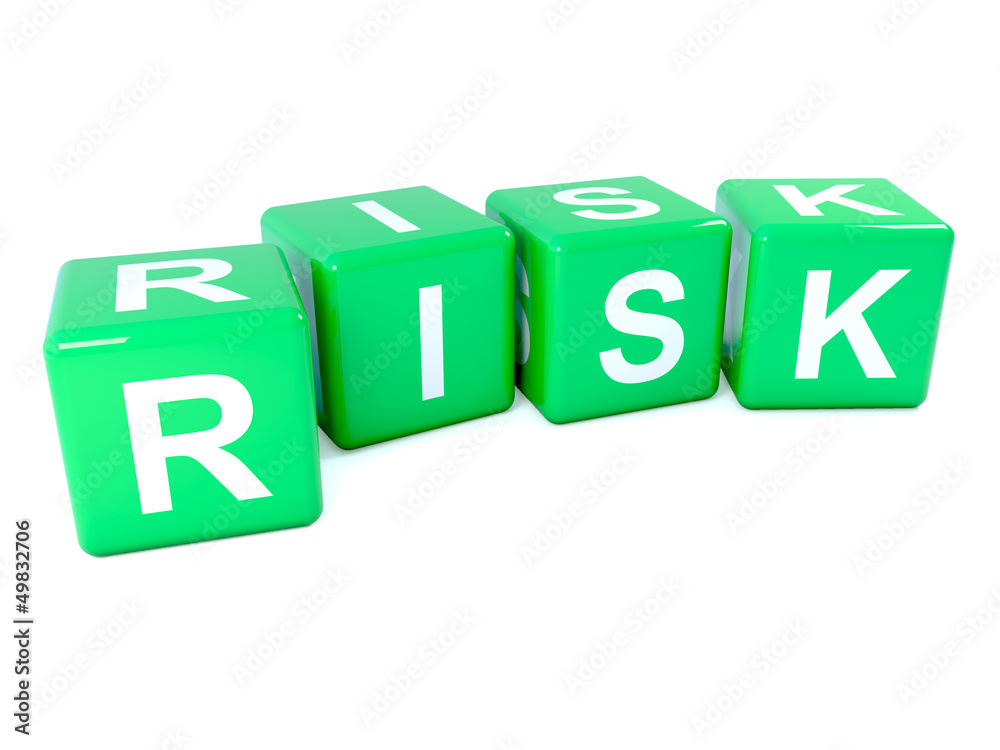 Green cubes spelling Risk Green cubes spelling Risk