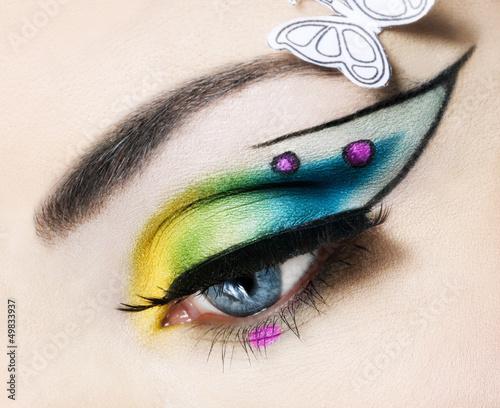 Obraz na płótnie Eye close up with beautiful make-up
