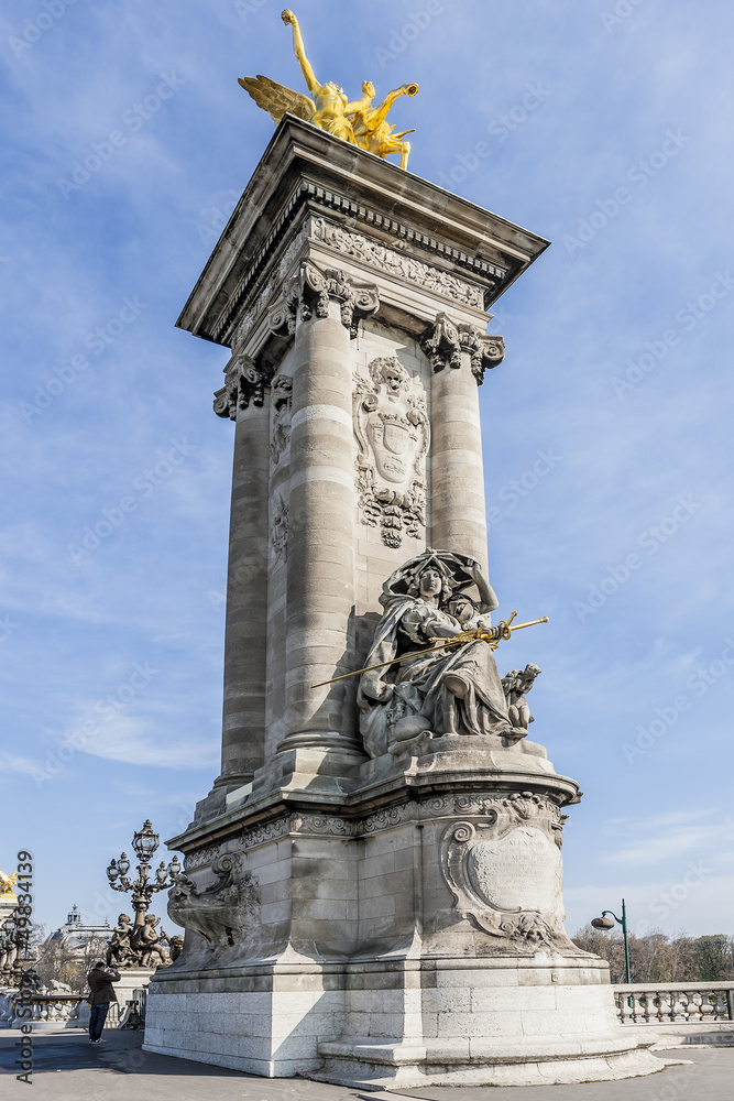 Famous bridge - Pont Alexandre III. Paris, France.