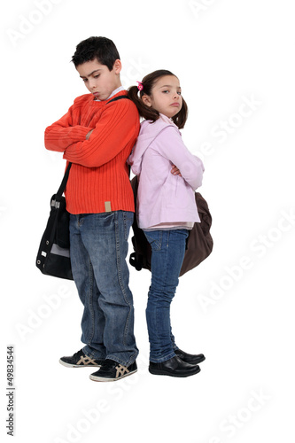 Tableau sur toile two kids sulking